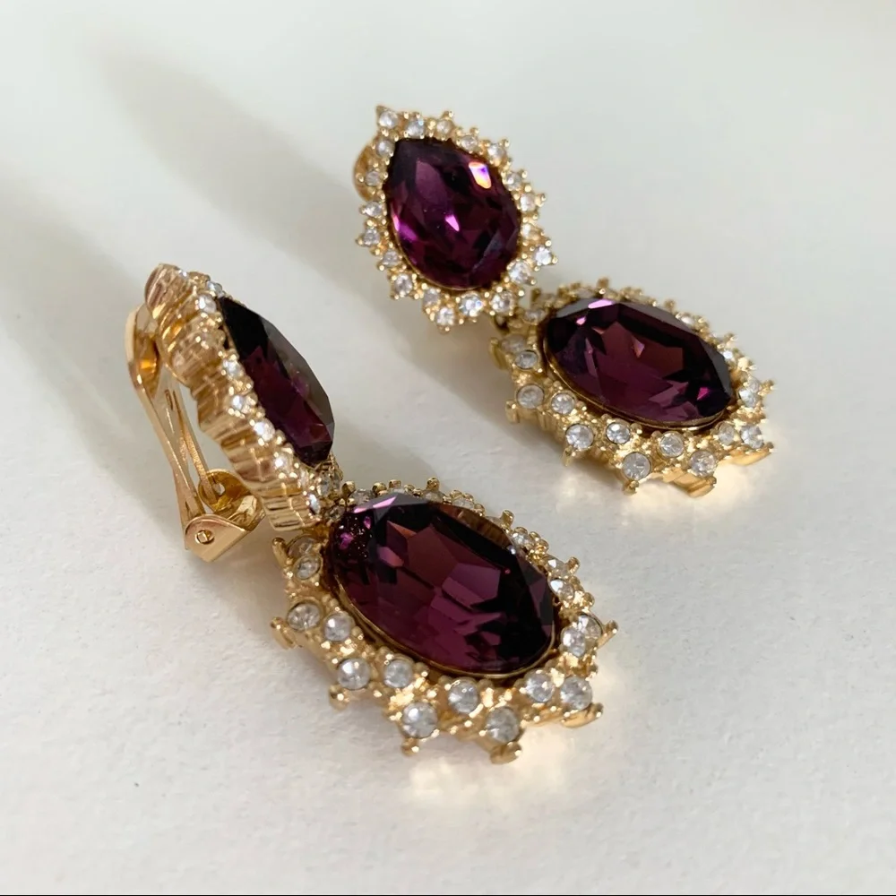 Vintage Christian Dior large crystal earrings - Picture 15 of 15